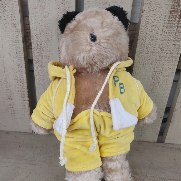 Vintage Eden Paddington Bear Tan Plush Animal 1972 1981 Yellow Coat & Pants 14"  - Picture 11 of 11